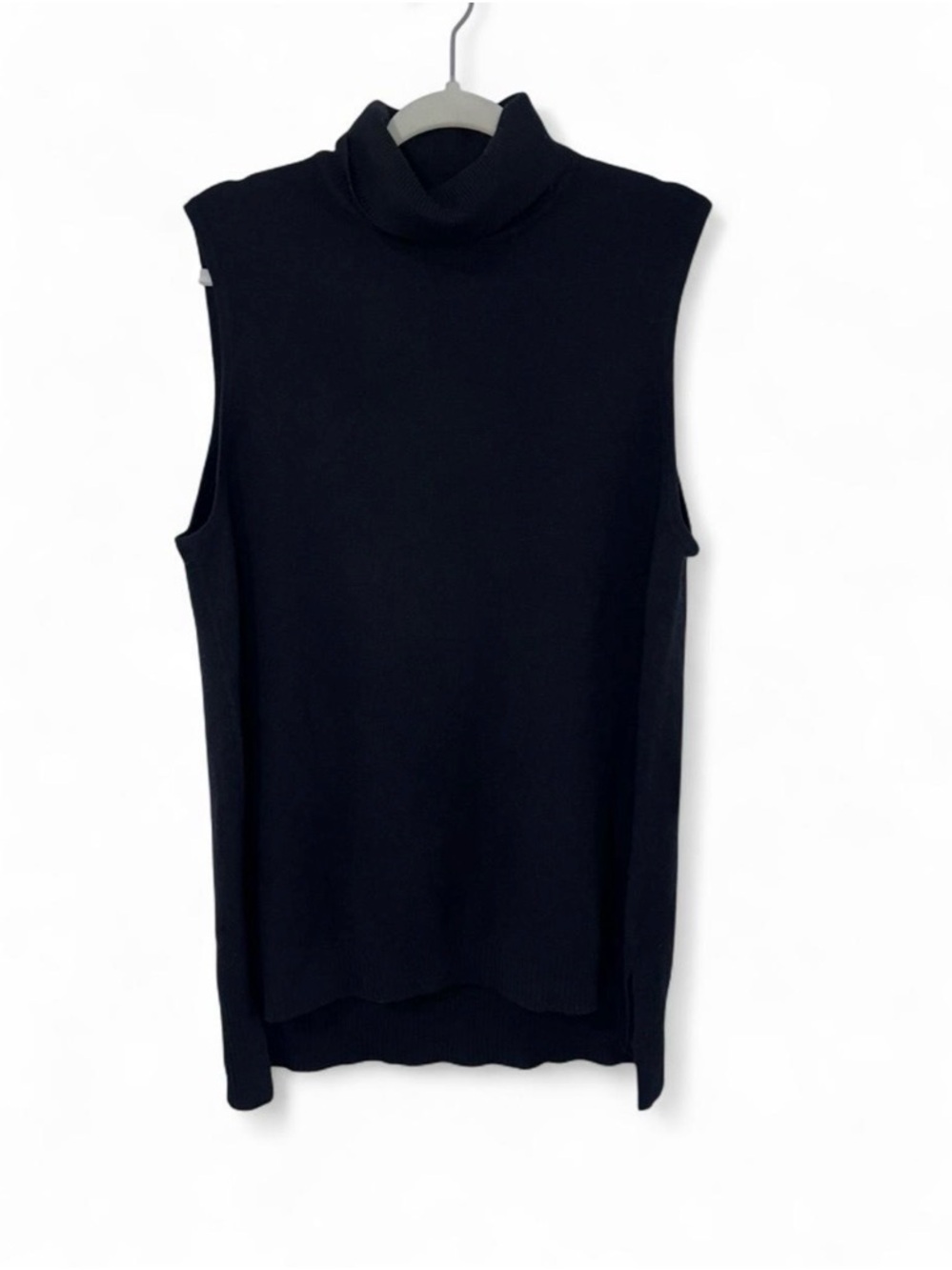 Charter Club 100% Cashmere Sleeveless Turtleneck Top Black Size XL NWT Sweater